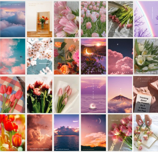 [에코베르] 플라워 노을 감성엽서 30장 세트