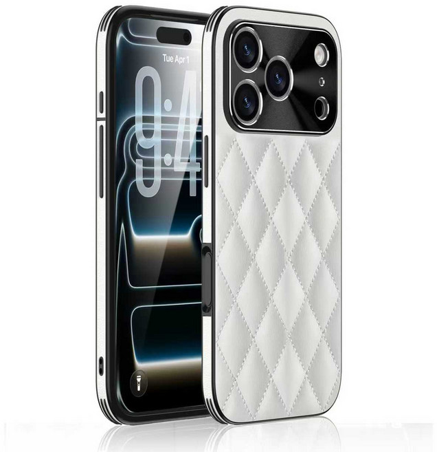 IMCHEN럭셔리 미니멀 가죽 미학 자수 공예 고급 아이폰17 맞춤 양가죽 휴대폰 케이스