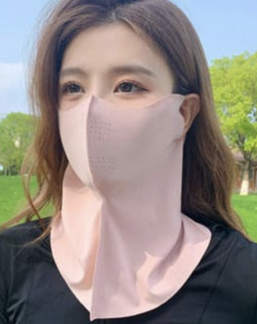 아이스 쿨링 자외선 차단 마스크 목 가리개 여성용 골프 등산 낚시 야외활동 숨쉬는 메쉬 넥커버, 핑크, 1개