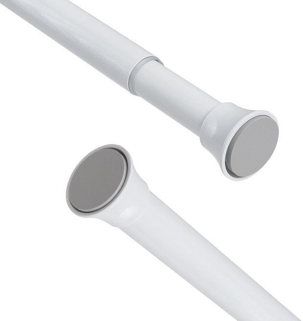 Vellichor 초강력 간편설치 길이조절 못 없이 25mm 무타공 압축봉 커튼봉, 화이트