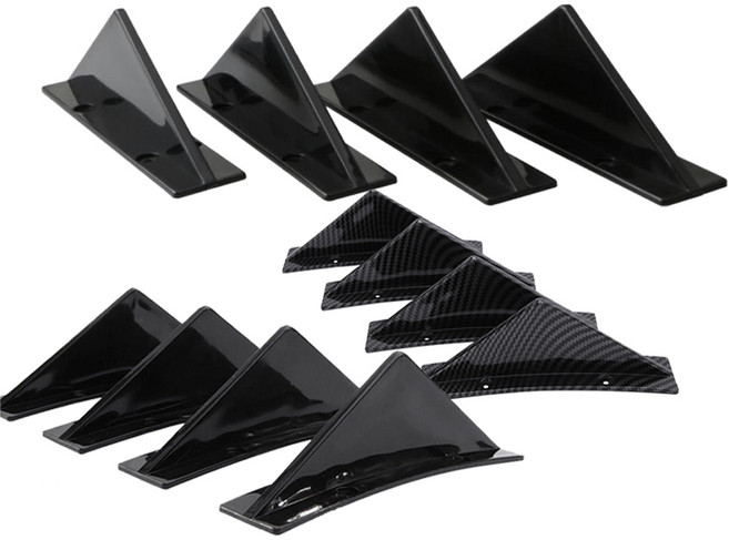 데일리쇼핑 자동차 리어 디퓨져 바디킷 앞범퍼립 리어 사이드 스플리터 사이드스커트 스포일러 차량용, (선택4번)라운드(카본4P)