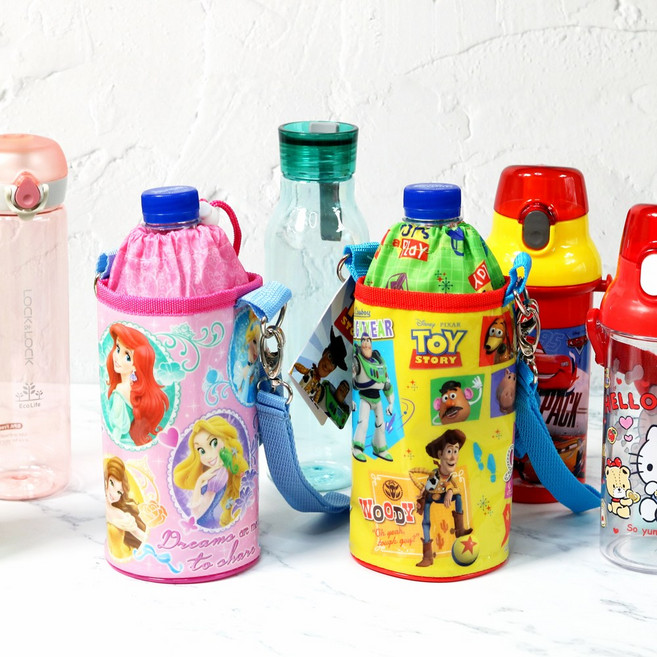 스케이터 skater 에나멜 방수 보냉 물병 가방 어깨끈 스트랩 물통 주머니 파우치, 프린세스, 1개