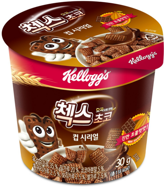 켈로그 오곡으로 만든 첵스 초코 시리얼, 30g, 2개