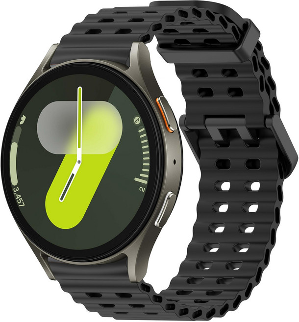 갤럭시워치 7 6 5 4 클래식 호환 스트랩 방수성 스포츠 마린 밴드 40mm 44mm 45mm 43mm 47mm 42mm 46mm, 블랙