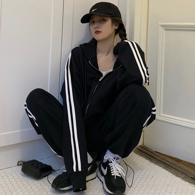 스타일닥터 여성 트레이닝 세트 루즈핏 컴포트 후드집업+와이드팬츠 투피스