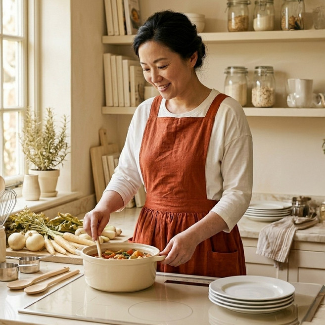 여성 여름 호텔 어린이집 주방 네일샵 카페 예쁜 원피스형 면 린넨 프릴 빅사이즈 앞치마, 브라운, 1개