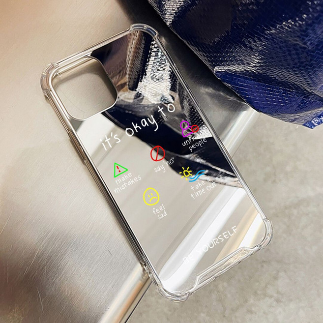 감성 힐링 귀여운 디자인 미러 아이폰케이스 실리콘 케이스