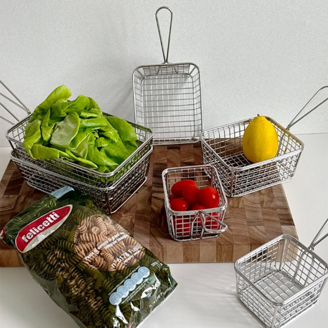 더홈스 사각 스텐 미니 멀티 바스켓 3size