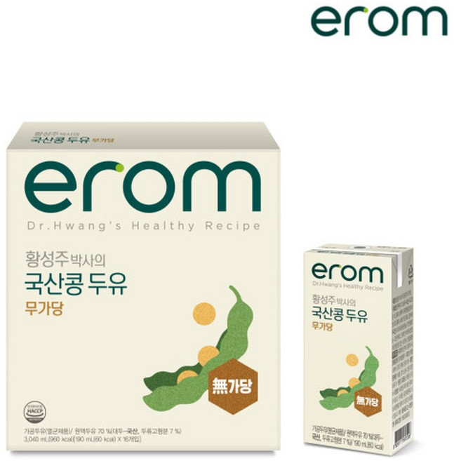 이롬 국산콩두유 무가당 190ml x 16팩, 16개