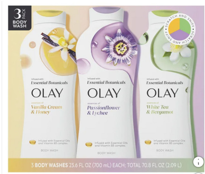 Olay 올레이 에센셜 보태니컬 바디워시, 3개, 700ml