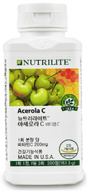 암웨이 아세로라C 비타민, 300정, 1개 - 쿠팡
