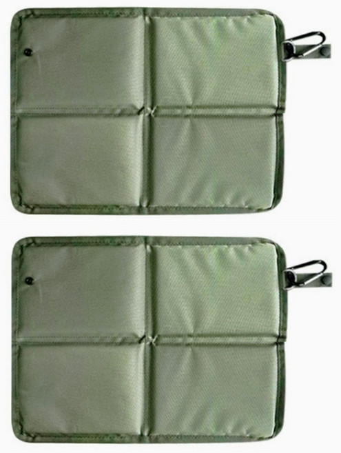 접이식 방석 등산 캠핑 야구장 공원 휴대용 카라비너 고리형, 카키+2개