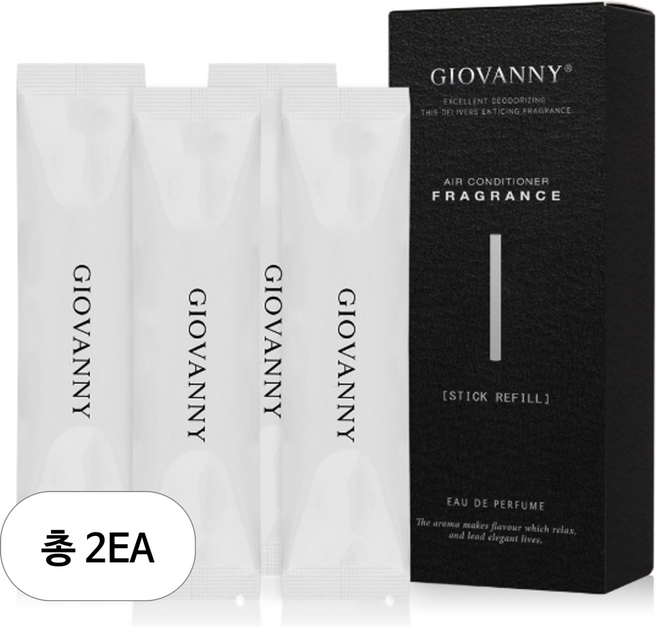 GIOVANNY 차량용 파워 스틱 디퓨저 리필 4p, 블랙체리, 2개