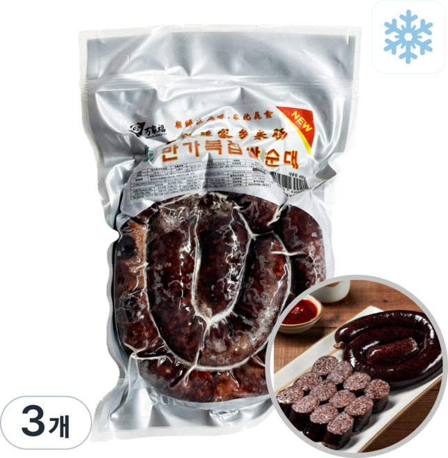 터보마켓 만복 중국 찹쌀순대 간편조리 연변 전통 중국순대, 3개, 450g