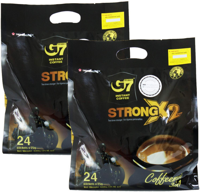쭝웬 — G7 스트롱 X2 인스턴트 커피 3 인 1 — 더블 Trung Nguyen — G7 Strong X2 Instant Coffee 3 in 1 — Double Strengt, 1개, 1개입, 1g