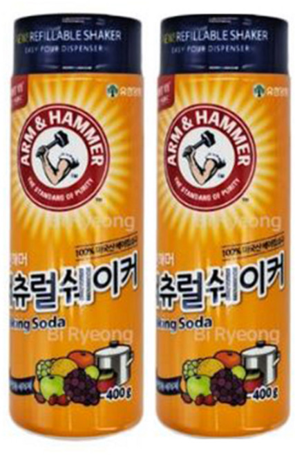 암앤해머 내츄럴쉐이커 베이킹소다, 400g, 2개