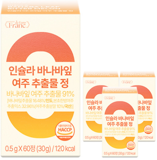 인슐라 바나바잎 추출물 고함량 91% 여주 케어, 4개, 60정