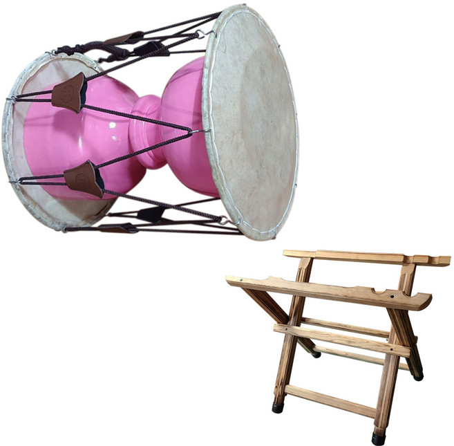 예혼국악기 고고장구(일반) 1.7 고고장고받침대세트, 핑크
