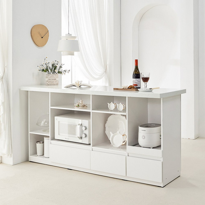 보루네오 엘리브 클레르 1700 인조대리석 홈바 테이블 서랍형 nf055-1, 브라운