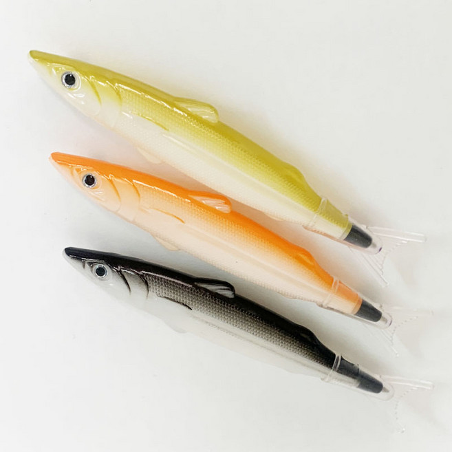 리빙릿 생선볼펜 웃긴 꽁치 물고기 펜 쓸데없는 인싸템 특이한 선물, 1개, 1세트(3개입)