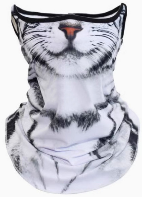 리빙릿 동물 멀티스카프 자전거 오토바이 마스크 자외선차단 얼굴가리개, 얼룩 고양이