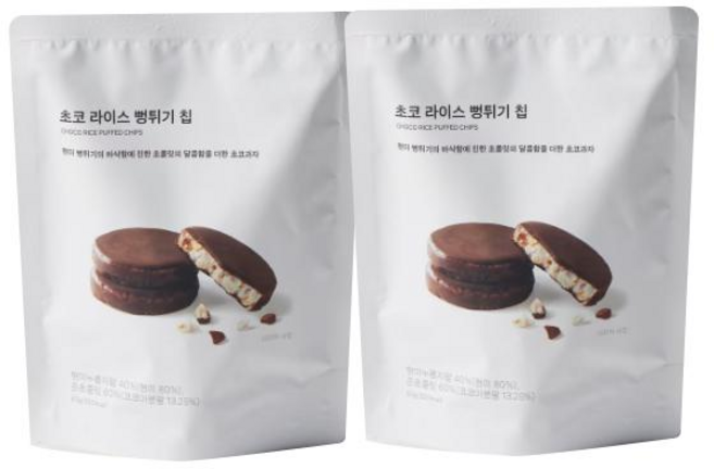 초코 라이스 현미 뻥튀기 칩, 2개, 60g