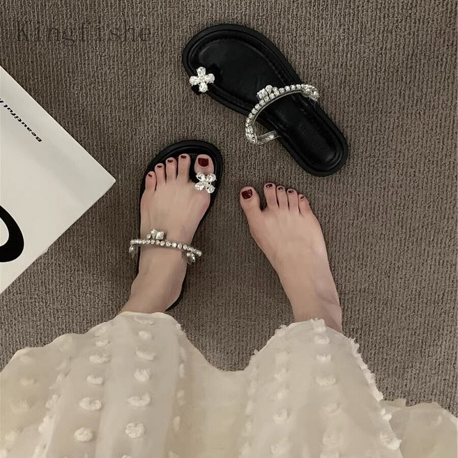 Kingfishe 여자 통굽 쪼리 키높이 슬리퍼 여름 바캉스 샌들 슬리퍼 vc8Kobo