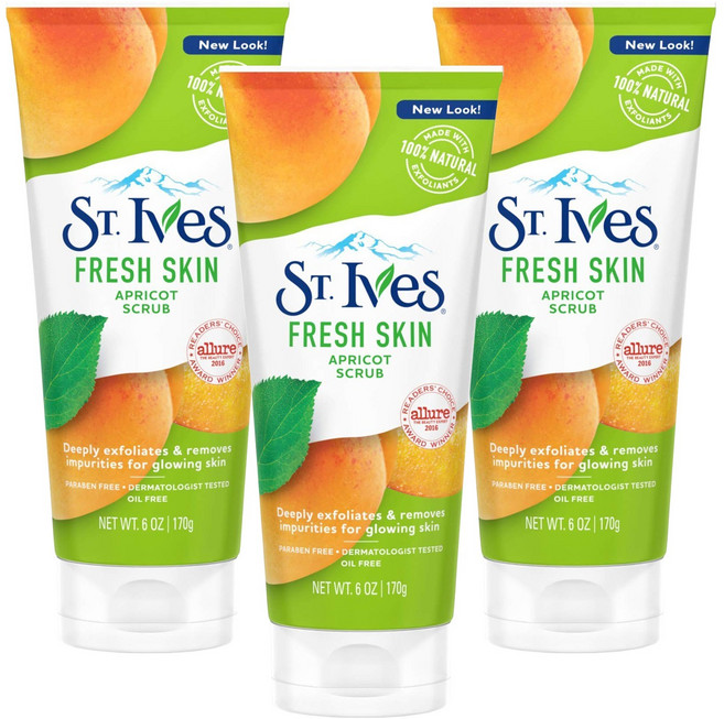세인트이브스 애프리콧 스크럽 프레시 스킨, 170g, 3개
