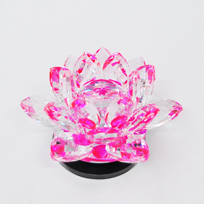 크리스탈 회전 연꽃 장식품, 대-핑크