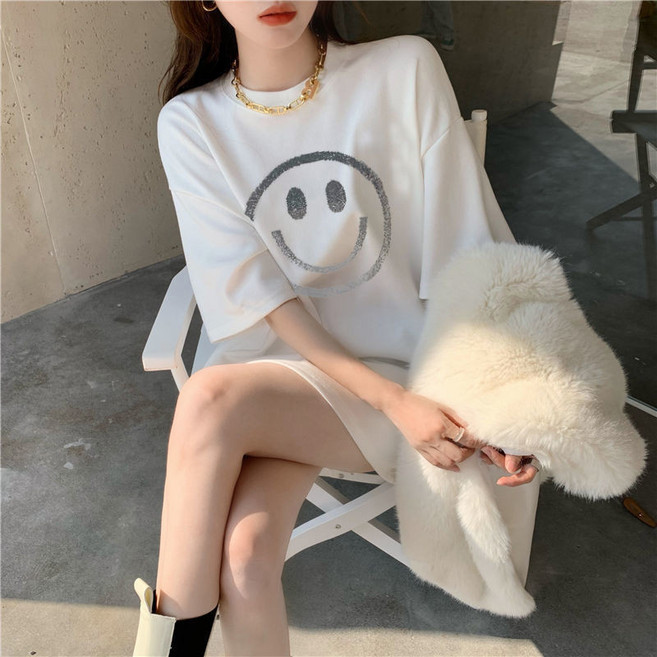 韓系寬鬆圓領短袖T恤