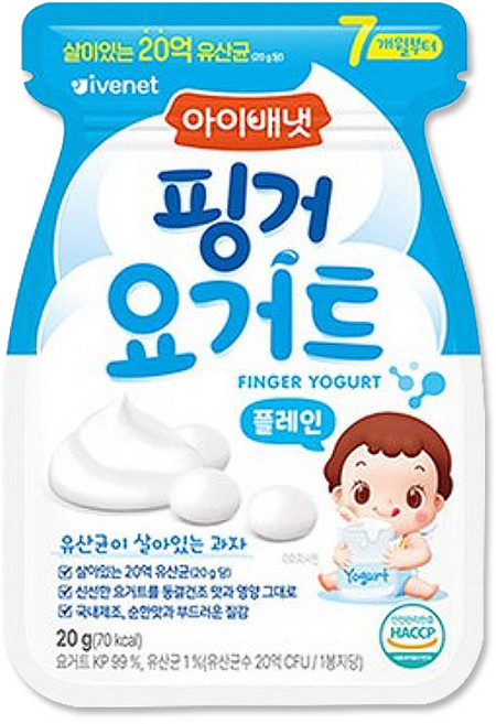 아이배냇 핑거요거트 4가지맛 아기과자/아이베넷 x 2, 20g, 1개, 아이배냇핑거요거트플레인