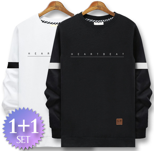 블루포스 남자 텔링슨 맨투맨 1+1세트 남성 빅사이즈 긴팔 티셔츠 단체티 운동복