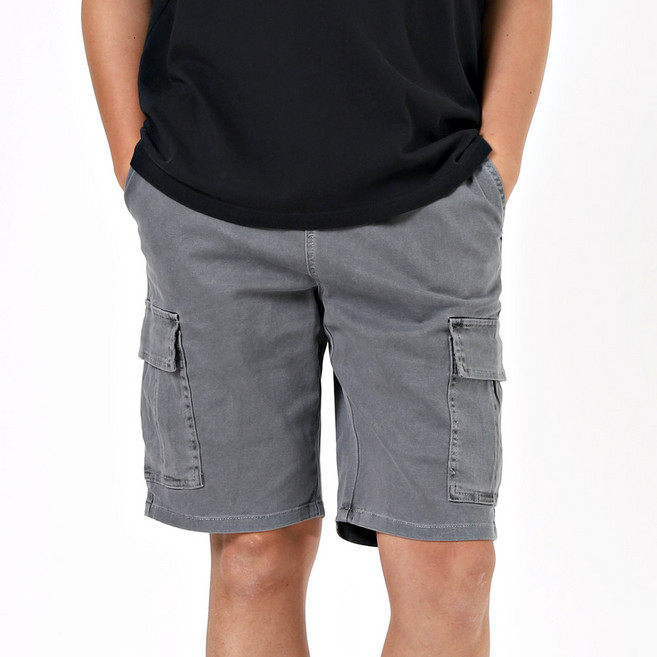 비브레이커스 피그먼트 밴딩 카고 반바지 스판 면반바지