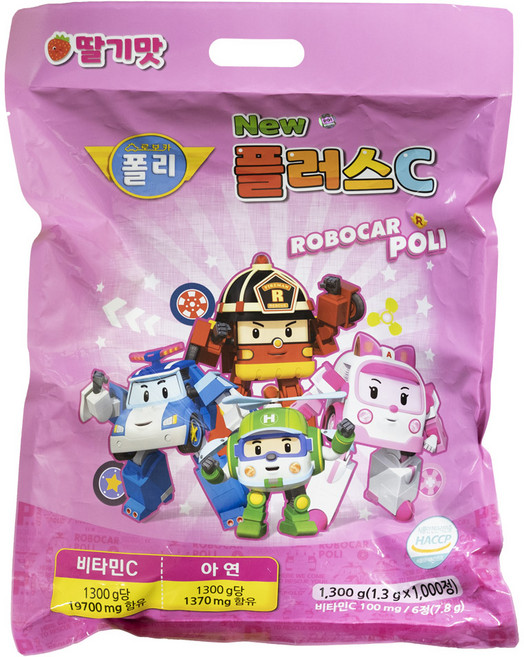 로보카폴리 New 플러스 비타민 C 딸기맛 캔디, 1000정, 1개