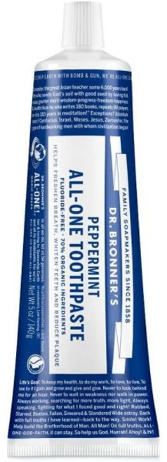 Dr. Bronner's 닥터 브로너스 올 원 치약 PE (페퍼민트) 일본 비누, 1개, 140g - 쿠팡