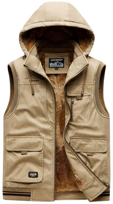 JEEP SPIRIT 지프 스피릿 남성 가을겨울 후드 탈부착 두꺼은 기모안감 조끼 HM-0708+사은품