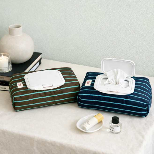 StudiOso 패브릭 물티슈 케이스, 블루