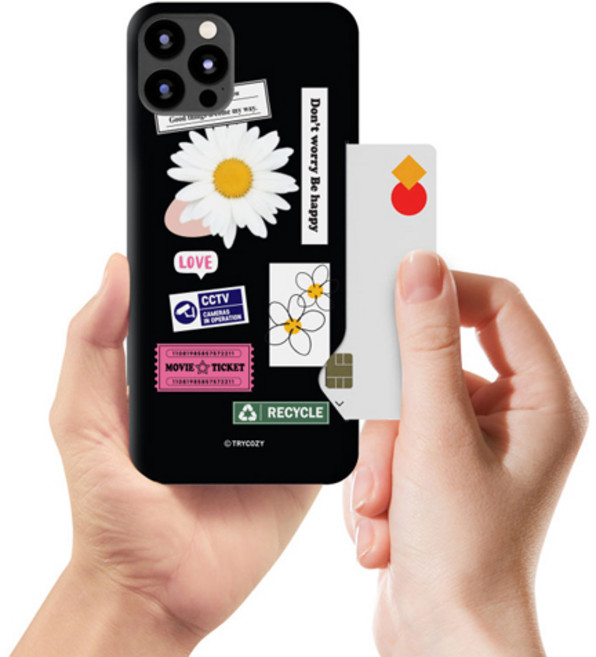 시안샵 TRY 카드하드케이스_데이지라벨 / 아이폰13 12 11 MINI PRO MAX 7 8 SE2 XS XR