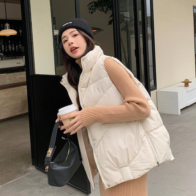 여성 패딩 조끼 베스트 롱 여자 하프 경량 숏