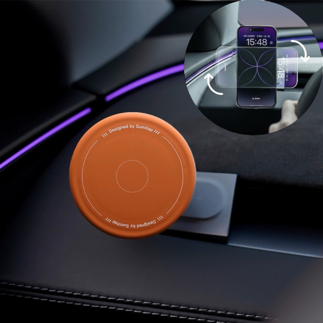 테슬라 모델3 하이랜드 TEMAI 컬러 맥세이프 마그네틱 거치대, 주황, 모델3하이랜드, 1개