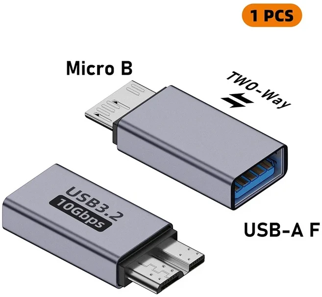 USB A/C to 마이크로 B 3.0 어댑터 10Gbps 초고속 데이터 동기화 컨버터 맥북 프로 삼성 HDD SSD 타입 C
