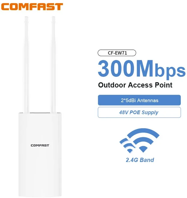 COMFAST AC1300 실외 AP 액세스 포인트 라우터 2.4/5.8G 듀얼 밴드 신호 확장기 증폭 무선 와이파이 리피터, 01 CF-EW71V2, 01 CF-EW71V2
