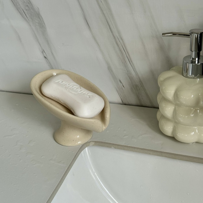 고급 세라믹 비누홀더 북유럽 인테리어 욕실 소품 비누 받침대, 연노랑