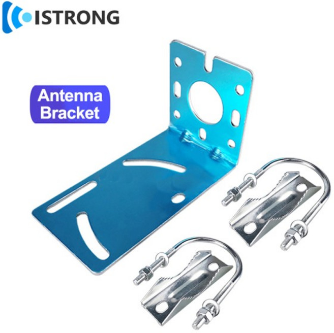 2개 안테나 마운트 클램프 U-볼트 장착 하드웨어 V 조 브래킷 액세서리 (외부/가정용), 01 Silver