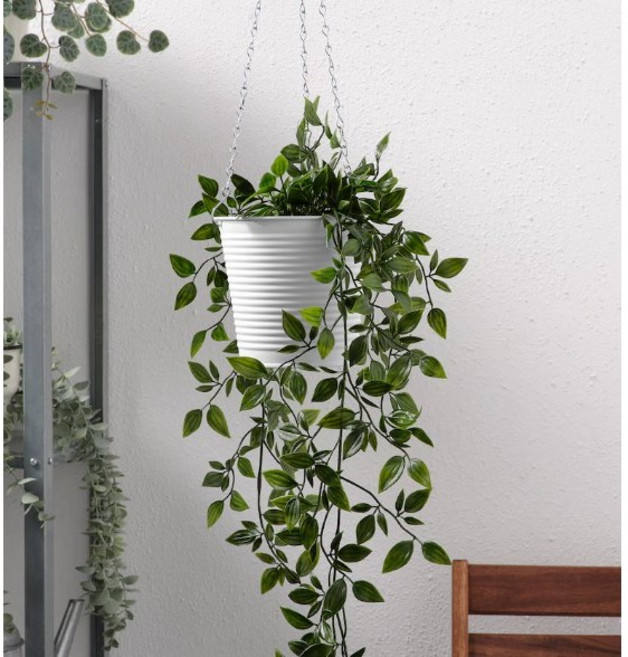 [이케아] FEJKA 페이카 인테리어 인조식물 조화식물 유칼립투스, 1개, 본체 + 걸이화분