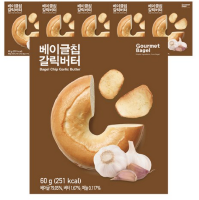 고메베이글 베이글칩 갈릭버터, 60g, 6개