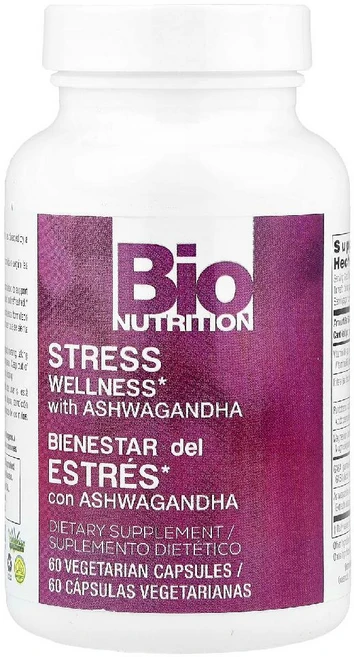 바이오뉴트리션 아슈와간다 Ashwagandha Stress Wellness 베지캡슐 60정, 1개 - 쿠팡