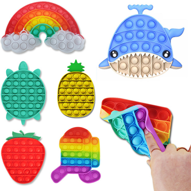 팝잇 푸쉬팝 게임기 손 장난감 피젯 토이 스트레스 해소 2인 초등 커플 게임 야광 변색, 4. 큐티 애니멀, 4-4. 큐티 악어