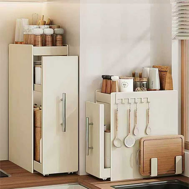 거와스 틈새 슬라이딩 양념통 정리함, 1개, 크림