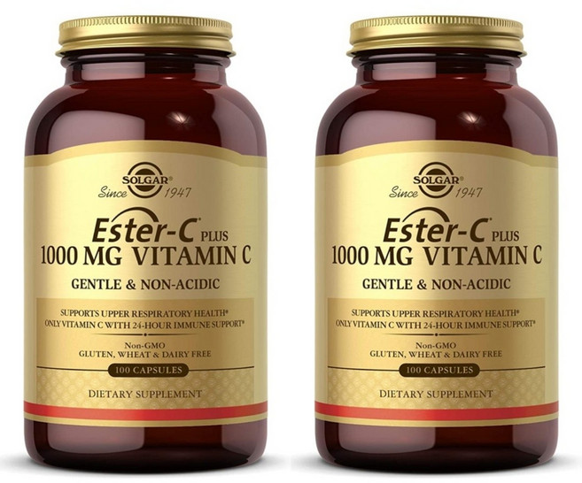 솔가 에스터 씨 플러스 비타민C 1000mg 100캡슐 X 2통 Solgar 에스터C, 100정, 2개